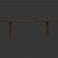 Rustic Long Wooden Table With Natural Wood Grain And Sturdy Legs