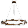 Modern Chandelier With Multiple Circular Layers And Transparent Crystal Glass Rods