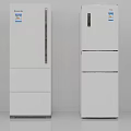 Various Modern Refrigerator Styles With Double Multi Door Designs In White Silver 3d model