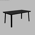 Sleek Modern Minimalist Black Dining Table With Sturdy Metal Legs For Contemporary Home Dining Area