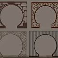 Chinese Style Room Dividers With Round Carved Patterns And Decorative Designs