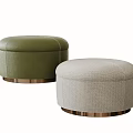 Modern minotti Sofa Stool Bench Stool Fabric Stool Foot Bed 3d model