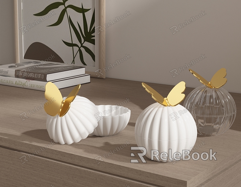 Ceramic jewelry box butterfly model