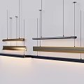 Modern Linear Pendant Lights with Sleek Metal Design and Gold Black Finish