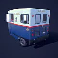 Blue And White Three Wheel Taxi Vehicle With LAS VEGAS Sign And Open Cabin