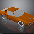 Orange Sports Car With White Roof White Wheels And Sleek Streamlined Body Design