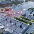 Chinese Ancient Architecture Taipan Foguang Temple Palace Pool Square Eaves Toggle Zen Architecture 3d model
