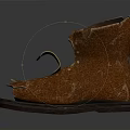 Worn Brown Shoes With Torn Upper And Damaged Soles For Daily Use