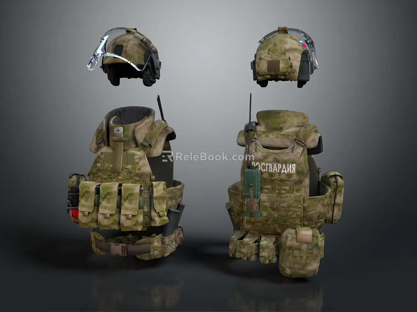 Modern Military Backpack Special Forces suit Armor Kit Soldier Equipment 3d model