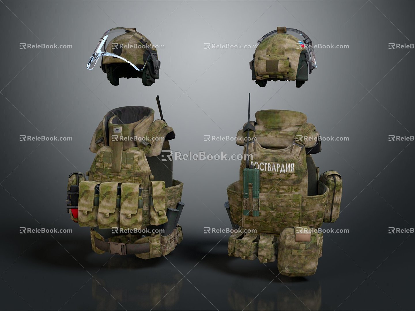 Modern Military Backpack Special Forces suit Armor Kit Soldier Equipment 3d model