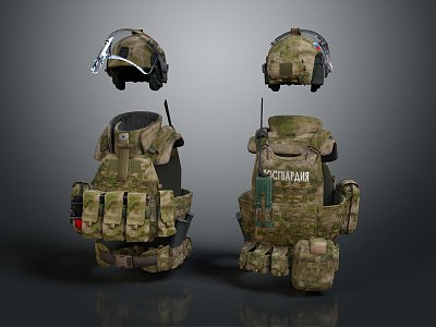 Modern Military Backpack Special Forces suit Armor Kit Soldier Equipment 3d model