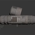 Industrial Cylindrical Equipment Stacked With Metal Supports And Gray Surfaces