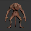 Humanoid Monster Creature With Rough Skin Sharp Claws And Aggressive Stance