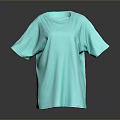 Light Blue Short Sleeve T Shirt Casual Daily Wear Simple Design