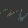Black Hand Tools Including Scissors And Different Pliers For Workshop Or DIY Use