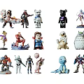 Colorful Collectible Toy Dolls With Various Cartoon Characters Robot Designs And Animal Shapes