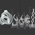 Modern Furniture Decor Accessories With Abstract Twisted Shapes And Diverse Materials