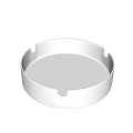 White Ceramic Ashtray With Round Shape And Notches Design Smooth Surface For Home Use