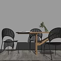Modern Dining Table and Chair Combination 3d model