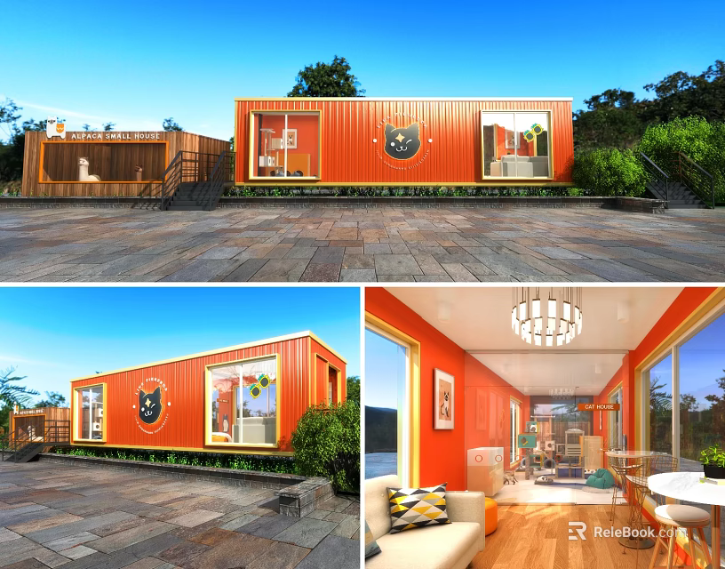 Modern Industrial Equipment Converted Container Homes With Spacious Interior And Exterior Design 3d model 