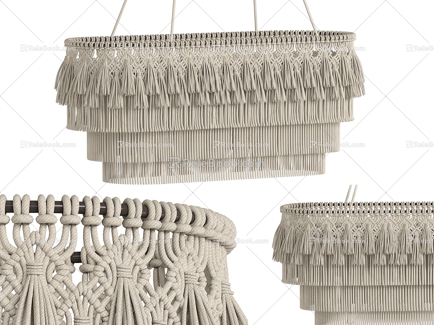 Mac rame Chandelier braided chandelier rope art chandelier rope knot chandelier decorative chandelier atmosphere chandelier lighting chandelier 3d model