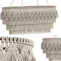 Mac rame Chandelier braided chandelier rope art chandelier rope knot chandelier decorative chandelier atmosphere chandelier lighting chandelier 3d model