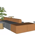 Modern Card Seat Card Seat Sofa Casual Sofa Combination Coffee Table Sofa 3d model