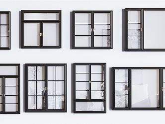 Modern window combination 3d model