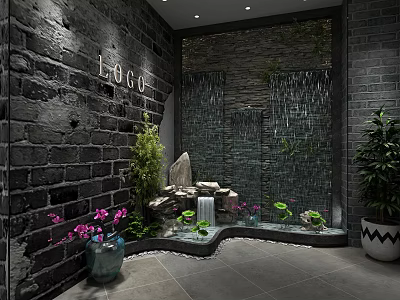 New Chinese Style Hall Landscape Community 3d model New Chinese Style Hall Landscape Community 3d model