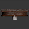 Rusty Red Square Ventilation Fan With Grid Frame And Blades For Home Use