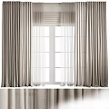 Soft Gray Linen Curtains With Sheer Panels For Window Decoration