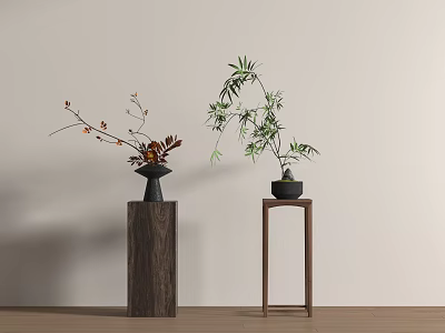 New Chinese Style Flower Hanging Painting 3d model