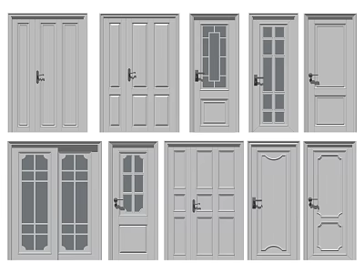 Modern door combination 3d model Modern door combination 3d model