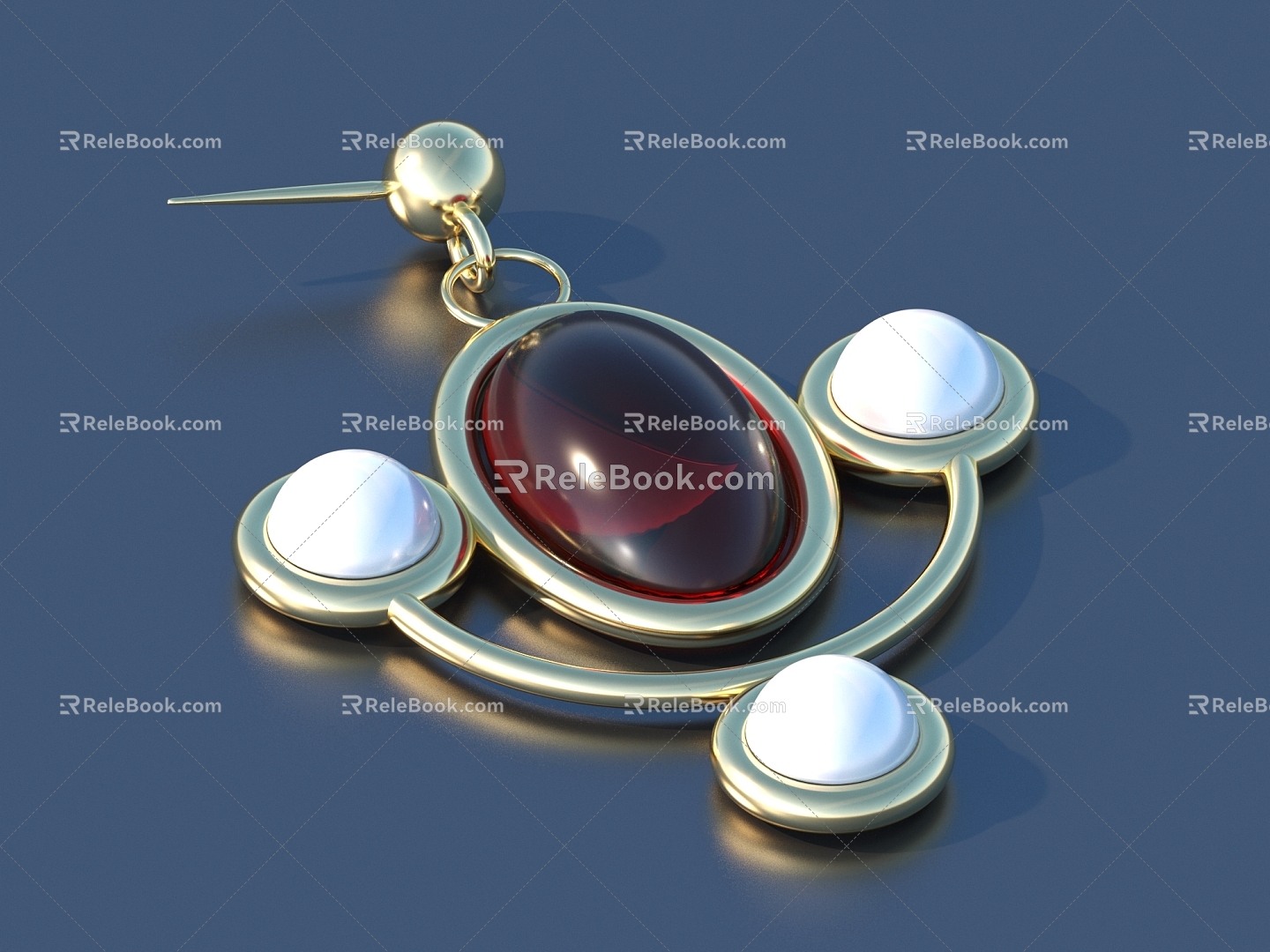 Ruby Jewelry Earrings Pendant Pendant 3d model