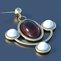 Ruby Jewelry Earrings Pendant Pendant 3d model