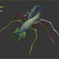 Detailed View Of Green Scorpion As Reptile With Long Legs And Curved Tail