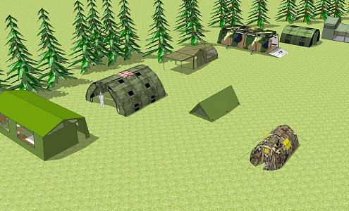 Modern Tent Military Tent Outdoor Tent 3d model