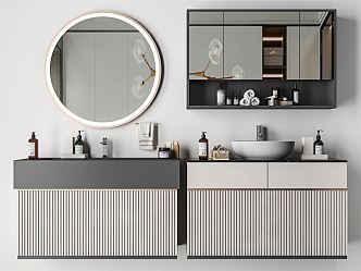 Modern sink bathroom cabinet combination 3d model