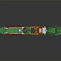 National Cruises Model Cruise Ship With White Red Green Hull And Two Funnels