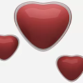Kids Playground With Three Red Heart Shapes And Silver Edges
