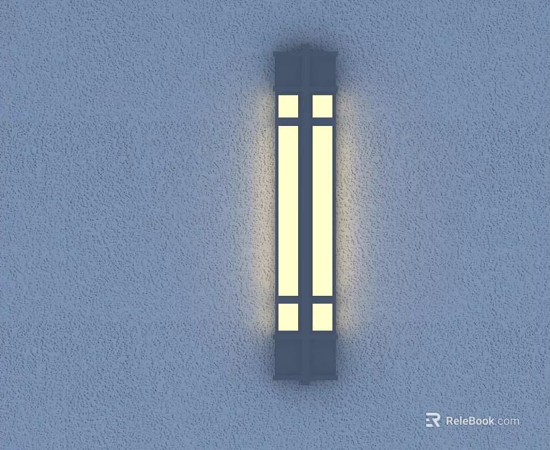 Modern Minimalist Wall Lamp With Black Frame And Illuminated Panels On Light Colored Wall 3d model