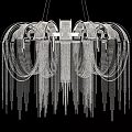 Elegant Modern Crystal Chandelier With Arched Frames And Dangling Crystal Chains 3d model