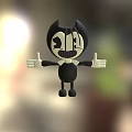 Bendy The Ink Machine Black And White Cartoon Character With Thumbs Up And Bow Tie
