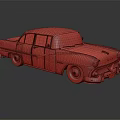 Green Classic Vintage Sedan Car With Retro Design And Shiny Exterior