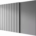 Modern Wooden Striped Wall with Gray Textured Surface in Interior Design Lighting Effect