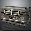 Vintage Decorative Trunk With Floral Patterns And Metal Hardware For Living Spaces
