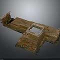 Ancient Brick Architectural Ruins Structure With Square Opening And Historical Details