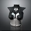Futuristic Black And White Armor Vest With Shoulder And Chest Design Details