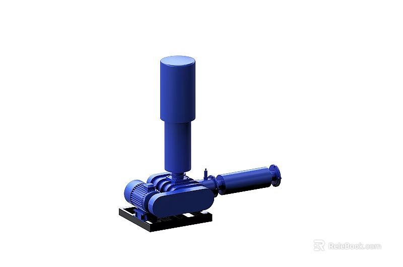 Blue Heavy Duty Industrial Equipment With Cylindrical Top And Base Structure 3d model 