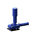 Blue Heavy Duty Industrial Equipment With Cylindrical Top And Base Structure